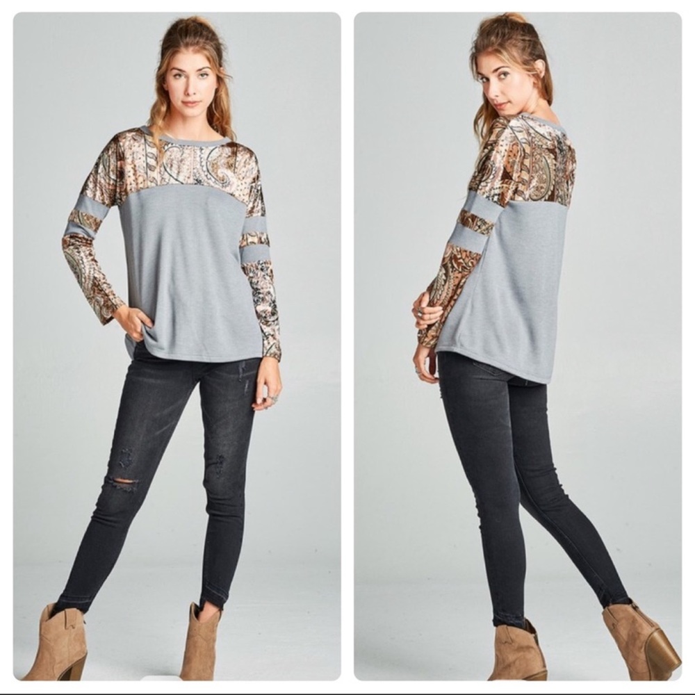 Varsity Paisley Top!